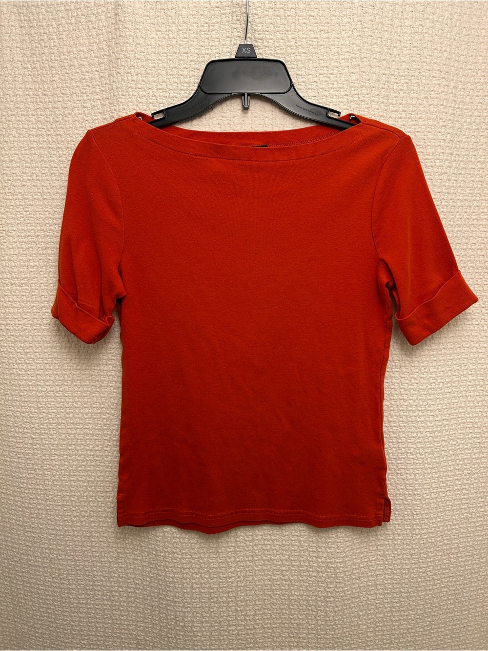 Lauren Ralph Lauren Red Boatneck Short Sleeve Top